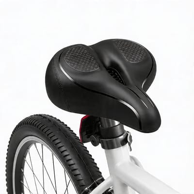 Fietszadel Unisex 100% Waterdicht Comfortabel Gel & Schokabsorberende Vering – Zadel fiets Ergonomisch Ontwerp & Drukverlagend Zitcomfort – Gelzadel Ademend & Geschikt voor Racefiets en Mountainbike | Incl. Zadelhoes