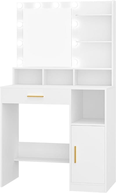 DailySupplies® Make Up Tafel met Spiegel - Kaptafel voor Meisjes - Hollywood Spiegel met Verlichting