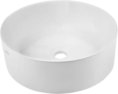 Ronde Wastafel 41,5 cm Keramiek Wit - Ovaal Handwastafel voor Badkamer en Gastentoilet