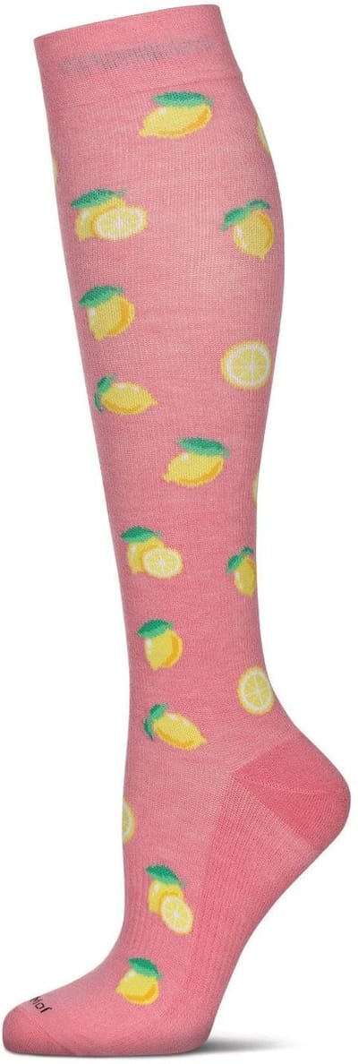 MeMoi Dames Compressiesokken Lemons Bamboe Blend Ondersteunend Ademend Comfort