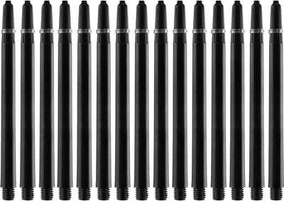 Bull's - 5-Pack Nylon The Original Long + Ring - Black - Dart Shafts