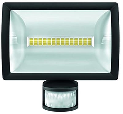 20 Watt LED Buitenschijnwerper met Bewegingssensor voor Wandmontage - 180° Detectiegebied, Max. 12 m, Zwart