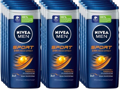 NIVEA MEN Douchegel Sport- 250 ml - Voordeelverpakking 12 stuks
