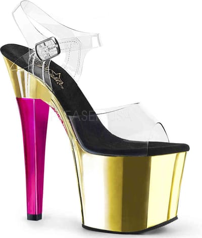 Pleaser - MOON711MER Sandaal met enkelband, Paaldans schoenen - Paaldans schoenen - 40 Shoes - Blauw