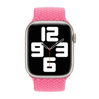 Apple Gevlochten solobandje voor de Apple Watch | 44/45/46/49 mm - Maat 11 - Flamingo