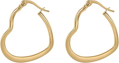 Margot Bardot Valentina Heart Hoop Oorbellen Gold 35Mm
