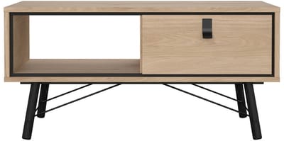 Giga Living Salontafel Ry - Met Lades - Zwart/Naturel - 100x50x50cm