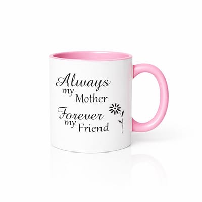 Altijd Mijn Moeder Voor Altijd Mijn Vriendin Mok - Roze-Wit Tweekleurige Koffiebeker - Decoratieve Moederdag Mok