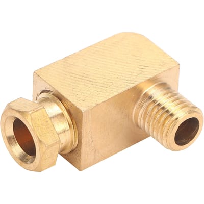Messing 90 Graden Elleboog Compressiebuis Pijp Fitting Connector Adapter voor Olie SmeersysteemPL608 6mm   0.24in M8 x