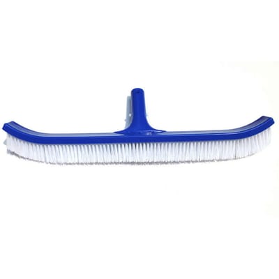 Brosses de piscine de 18 pouces pour nettoyer les murs de la piscine, avec poils en nylon et extrémités incurvées white