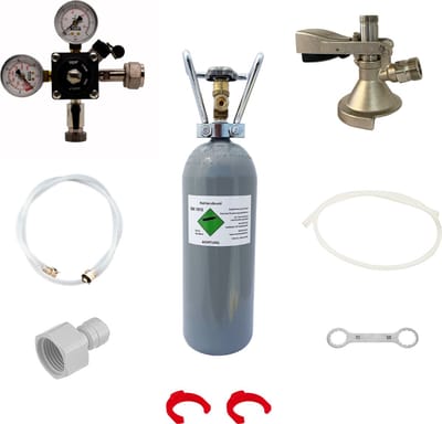 Accessoirepakket voor biertap Pygmy, 1-kraan - met Fustkoppeling Type A en CO2 fles 2 kg