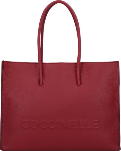 COCCINELLE Leren Handtas Myrtha Maxi Log Handbag Grained Leather Sangria (rood)paars