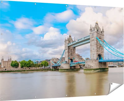 Gards Tuinposter Tower Bridge in Londen - 180x120 cm - Tuindoek - Tuindecoratie - Wanddecoratie buiten - Tuinschilderij