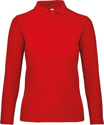 B&C ID.001 Ladies' long-sleeve polo shirt CGPWI13 - Red - L