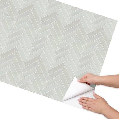 Coloray Meubel Wrap Folie - Romig Meubelfolie - 75x150 cm - Plakfolie Meubels Licht visgraatpatroon - Decoratiefolie Zelfklevend - Minimalist Meubelfolie - Meubelfolie Zelfklevend - Badkamer decoratie - Achtergronden en patronen