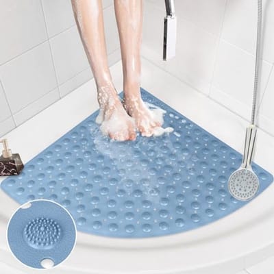 Antislip Hoekdouchemat 70 x 70 cm - Antischimmel met Massagebubbels