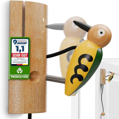 Eli® Houten specht voor kinderen – Bel voor boomhut – Speelhuisje – Kinderkamer – Voordeur – Paalhuis – Kinderspeelhuis – Klok – Cadeau voor jongens en meisjes