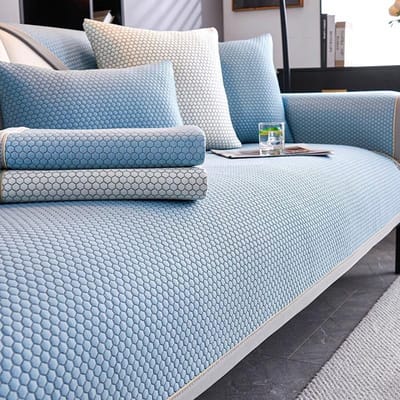 Housse de Canapé en Soie Glacée Été Universelle Antidérapante Tapis de Canapé Coussin Sensation Fraîche Tapis de Canapé Salon Luxe Léger Housses de Canapé 70x90cm 1pcs