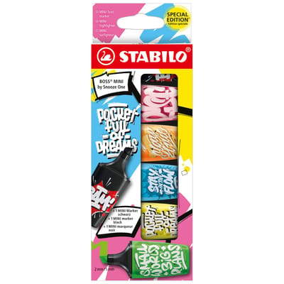 STABILO BOSS MINI - Markeerstift - By Snooze One Edition - Etui Met 6 Kleuren