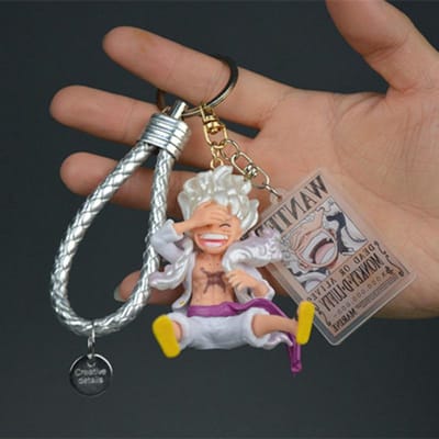 Anime One Piece Gear 5 Luffy Figuur Hanger Sleutelhanger Poppetje Hanger Speelgoed Decoratie Cadeau Mooi Ontwerp Duurzaam gray