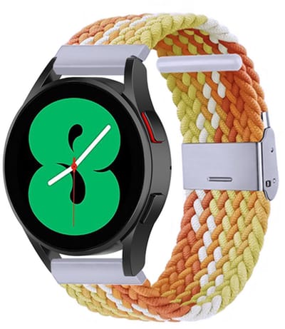 By Qubix - geschikt voor Huawei Watch GT 6 / GT 7 - 41mm - Braided nylon bandje - Geel / oranje