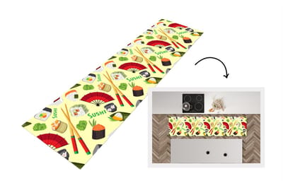 Keukenloper - Loper keuken - Sushi - Japan - Patronen - 200x50 cm - Keukenloper vinyl