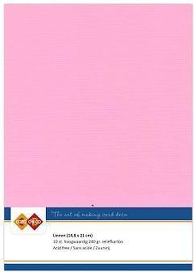 A5 Roze Linnenkarton 10 stuks