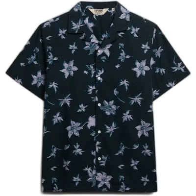 Superdry Cabana Print Overhemd Met Korte Mouwen Blauw M Man
