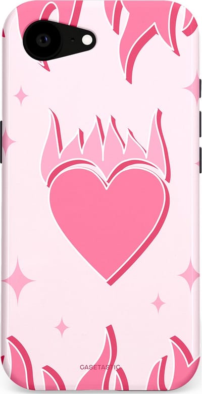 Casetastic Hoesje Geschikt voor Apple iPhone 16e Magsafe - Stijlvolle Beschermende Duo-layer Case - Hartenvuur