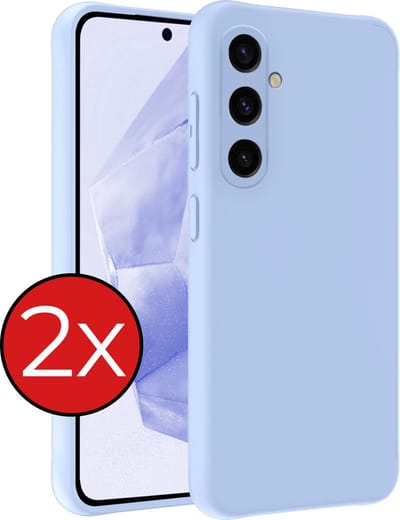 Hoesje - 2 Stuks - Geschikt voor Samsung Galaxy A35 - Sterk & Shockproof - Telefoonhoes - Back Cover - Case Siliconen - Telefoon Hoes - Lichtblauw
