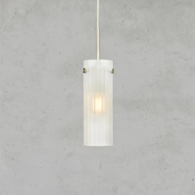 Markslöjd Hanglamp Tibia, stekker, wit/nikkelkleurig, Ø 7 cm