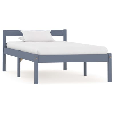 vidaXL - Bedframe - massief - grenenhout - grijs - 100x200 - cm