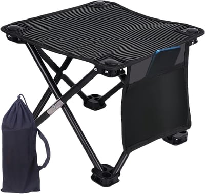 Vouwbare Campingkruk 33x33x32cm - Compacte Opvouwbare Stoel voor Buiten, Vissen, Hiking en Concerten