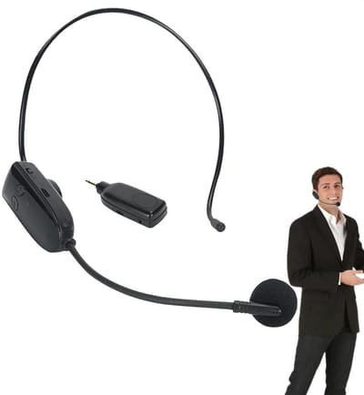 Spraakversterker Draadloos - Versterker Microfoon - Lesgeven Presenteren - Intelligente Ruisreductie - 30 Meter Bereik - Zwart