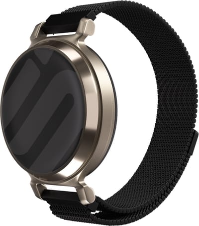 Strap-it Milanees smartwatch bandje 14mm - Zwarte RVS Milanese band met magneetsluiting geschikt voor de Garmin Lily 2 (niet de eerste versie)