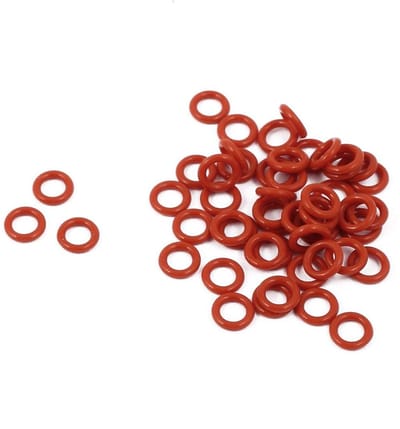 - 50 stuks 5mm x 1mm hittebestendige rubberen O-ringen in rood