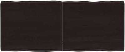Tafelblad Massief Eikenhout Donkerbruin 120x50 cm Natuurlijke Rand