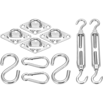 Kit de matériel pour voile d'ombrage en acier inoxydable antirouille 42 pièces pour patio extérieur Jardin Rectangle Carré Triangle Soleil