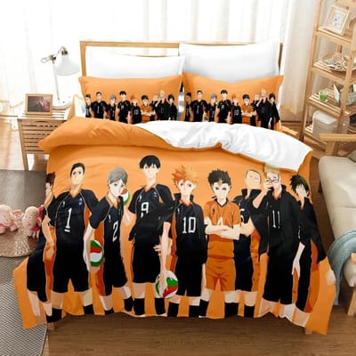 Haikyu Beddengoed Set Japanse Beroemde Anime Dekbed Dekbedovertrek Quilt En Kussensloop Bedlinnen Slaapkamer Beddengoed Dropshipping Cadeau 70x133cm 2pcs
