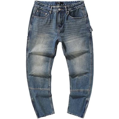 Ontwerp Rits Jeans Heren Wilde Straat Retro Amerikaanse Broeken 38 gray