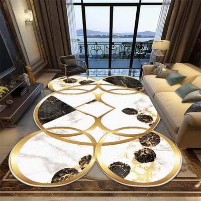 Europeese Stijl Onregelmatige Vorm Woonkamer Tapijt Luxe Decoratie Slaapkamer Zachte Grote Kleden Kantoor Antislip Opvouwbare Vloermat 60*90cm