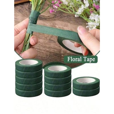 Ruban Floral Vert DIY Emballage pour Tige de Bouquet de Mariage, Matériau d'Emballage pour Bouquet de Fleuriste Saint-Valentin Fête des Mères Fête des Pères Green