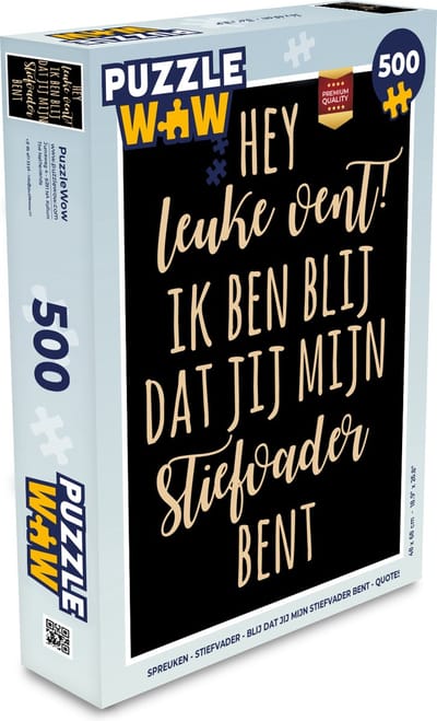 Puzzel Spreuken - Stiefvader - Blij dat jij mijn stiefvader bent - Quotes - Legpuzzel - Puzzel 500 stukjes - Vaderdag cadeautje - Cadeau voor vader en papa