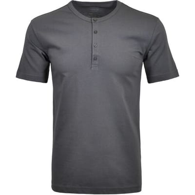 Ragman T-Shirt Serafino Round Neck Uni Pima Cotton Leisteen / male