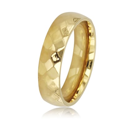 My Bendel - Facet Geslepen Ring Goudkleurig 5mm - Facetgeslepen Goudkleurige Ring - 5 Mm Breed - Elegante Glans - met Luxe Cadeauverpakking | Sieraden Voor Dames | Maat 16.00 Mm / Maat 50