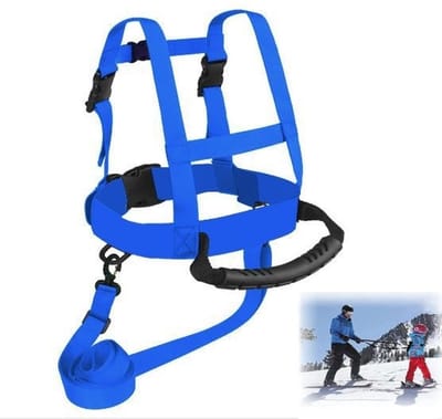 Skiharnas voor kinderen - Skituigje kinderen - Ski-accessoires - Verstelbaar ski-schouderharnas - Voor kinderen en beginners Schaatsen, Skateboarden, Snowboarden, Skaten, Fietsen (Blauw)
