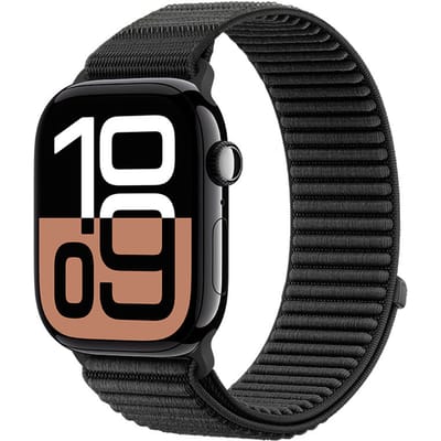 Strap-it Wave nylon bandje met klittenbandsluiting - geschikt voorApple Watch Series 1/2/3/4/5/6/7/8/9/10/11/SE/SE2/SE3 - iWatch bandje voor kleine maten 38mm 40mm 41mm 42mm (zwart)