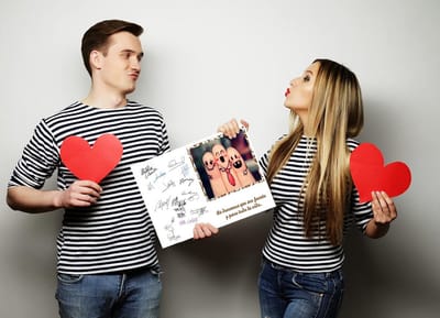 Trouwkaart grappige wenskaart groot huwelijk geschenk bruidegom voor handtekeningen met envelop 20 x 30
