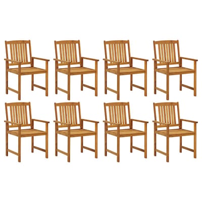 vidaXL - Tuinstoelen - 8 - st - met - kussens - massief - acaciahout