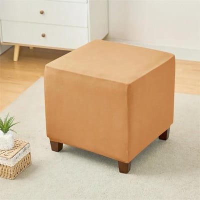 Spandex Elastische Ottomaanse Hoezen Niet-vuil Voetensteun Krukhoes Vierkant Stretch Voetenkruk Sliphoes Meubelbeschermer housse pouf